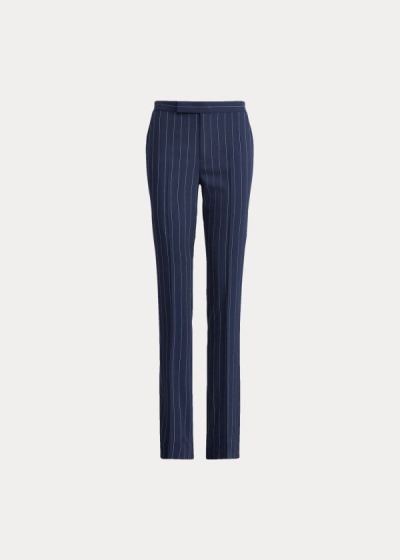 Pantalones Ralph Lauren Mujer Azul Marino / Creme - Seth Striped Wool - IAMHC8654